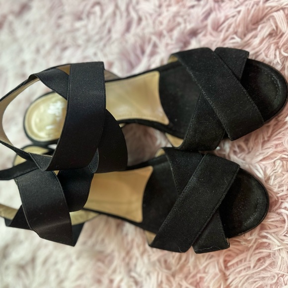 Amalfi by RANGONI Firenze Block Heel Slingback Sandal black Suede - Picture 4 of 9